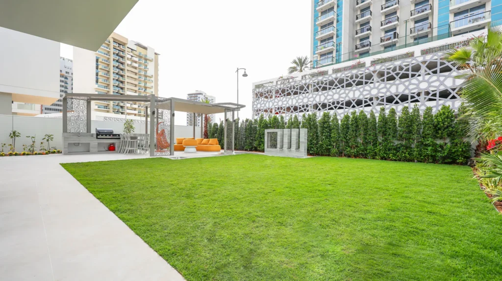 completed villa landscaping project in Al Furjan