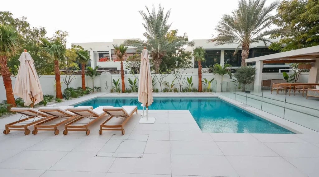 completed villa landscaping project in Saadiyat Island, Abu Dhabi
