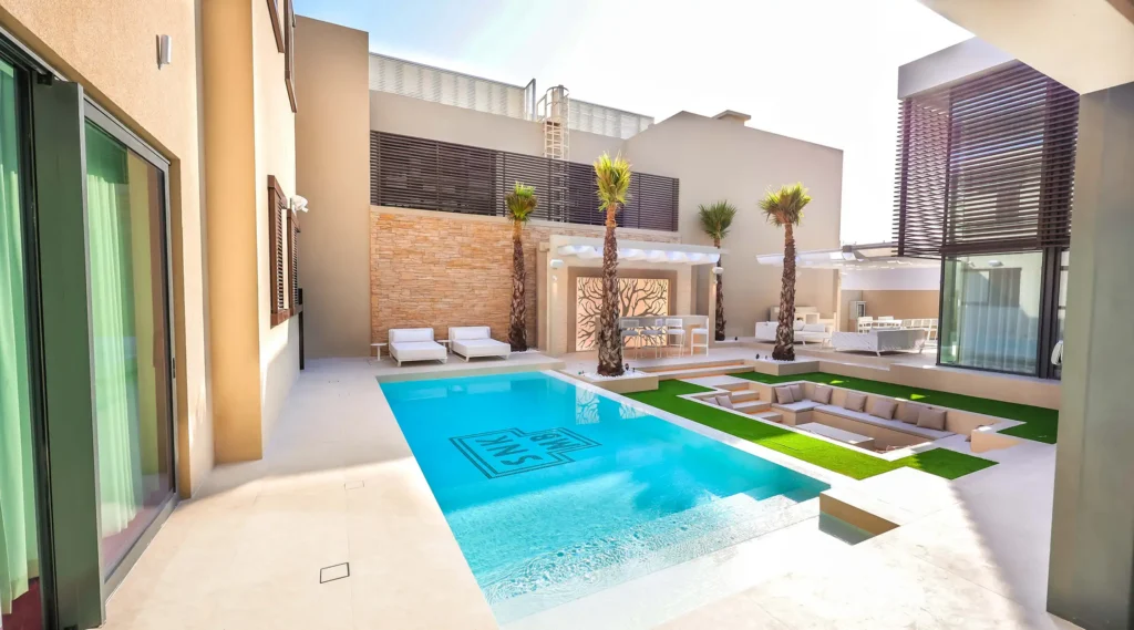 completed villa landscaping project in Sobha Hartland.