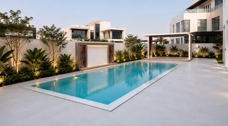 Villa pool and garden project in Meydan, Dubai